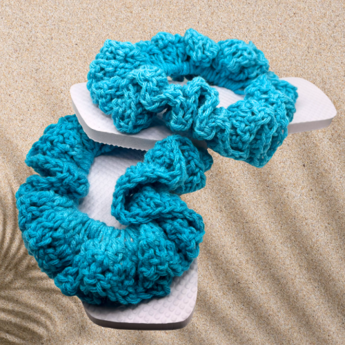 Blue Ruffle Flip Flops