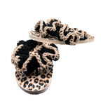 Leopard Print Ruffle Flip Flops