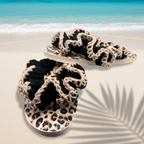 Leopard Print Ruffle Flip Flops