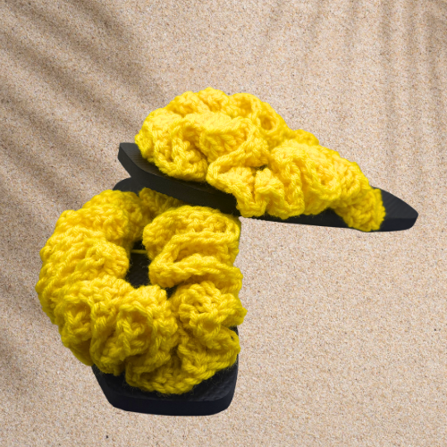 Neon Yellow Ruffle Flip Flops