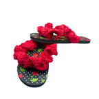 Red Ruffle Flip Flops