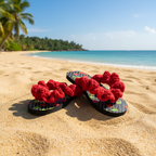 Red Ruffle Flip Flops