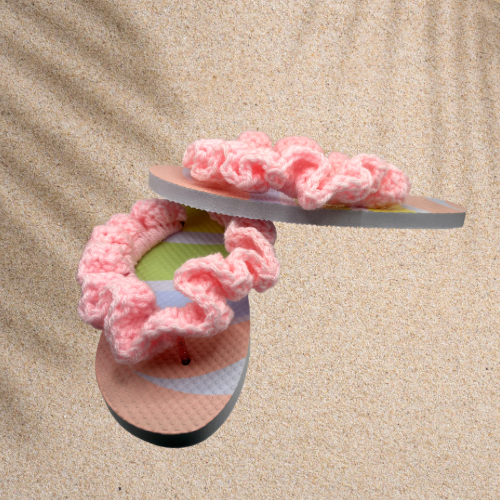 Pink Ruffle Flip Flops