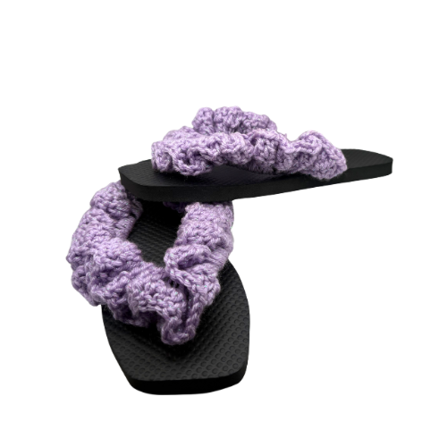 Purple Ruffle Flip Flops