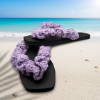 Purple Ruffle Flip Flops