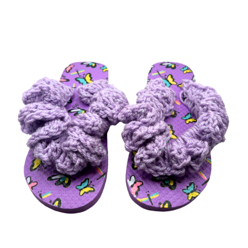 Purple Ruffle Flip Flops (kids)