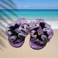 Purple and Black Ruffle Flip Flops (kids)