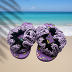 Purple and Black Ruffle Flip Flops (kids)