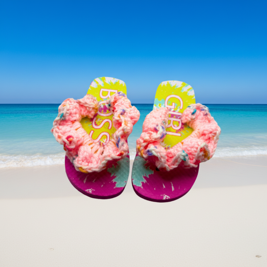 Pink Sprinkle Ruffle Flip Flops (kids)